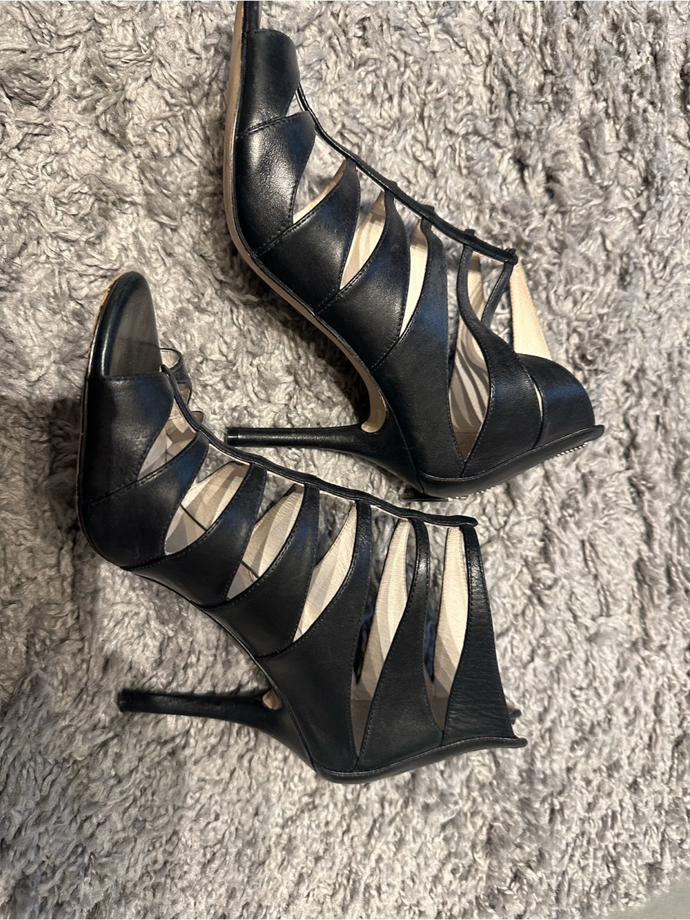 Michael Kors Black Cutout Peep-Toe Stiletto Heels